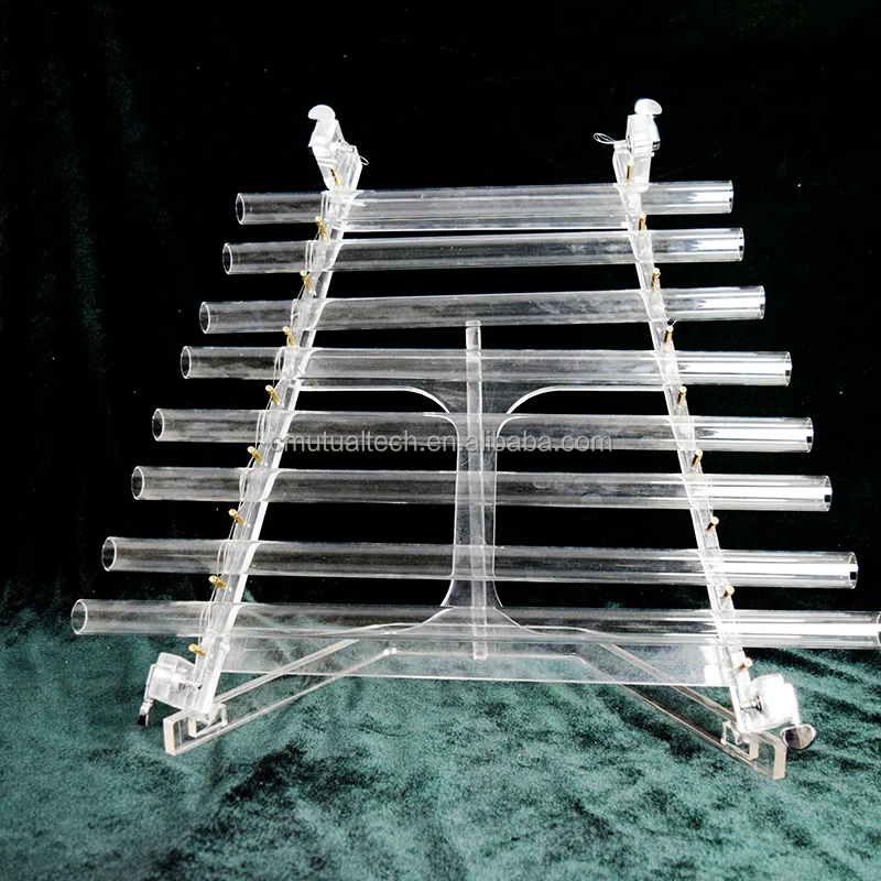 Big Sale Q're Sound Healing Instruments Transparent Clear Crystal Harp Quartz Singing Crystal Harp 8 Tubes