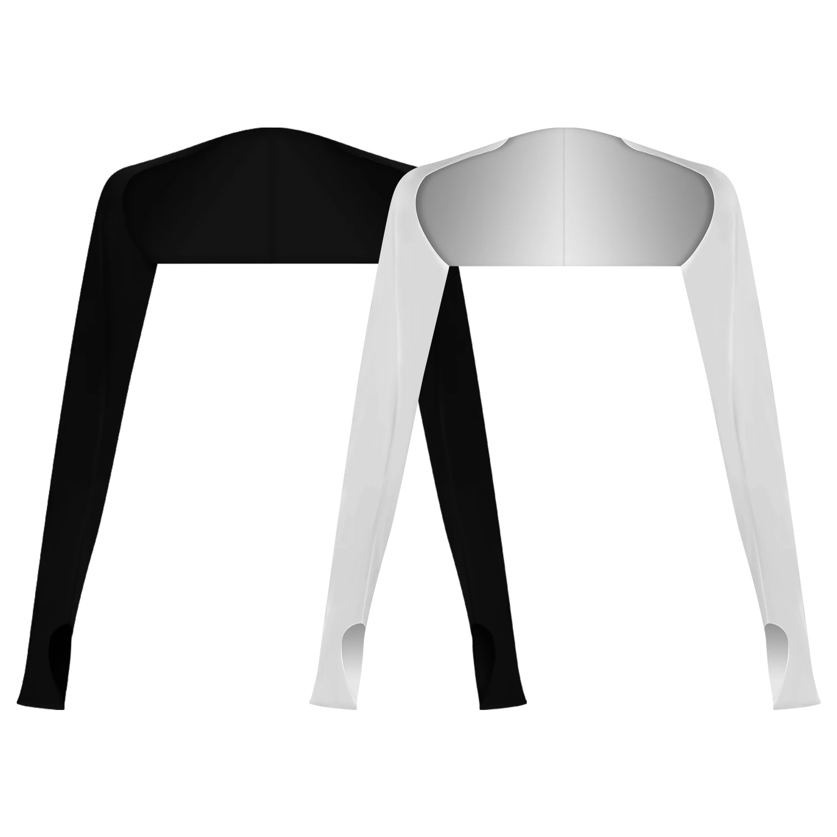 a18p-2ペア冷却ショールスリーブ日焼け防止ショールゴルフショール抗紫外線スリーブ、サイクリング用の指穴付き