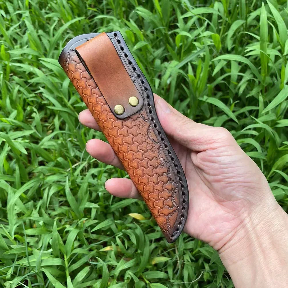 18cm Cowhide Leather Sheath Camping Knife Cover Outdoor Straight Knife Scabbard Universal Knife Holsters For Hunting Tool