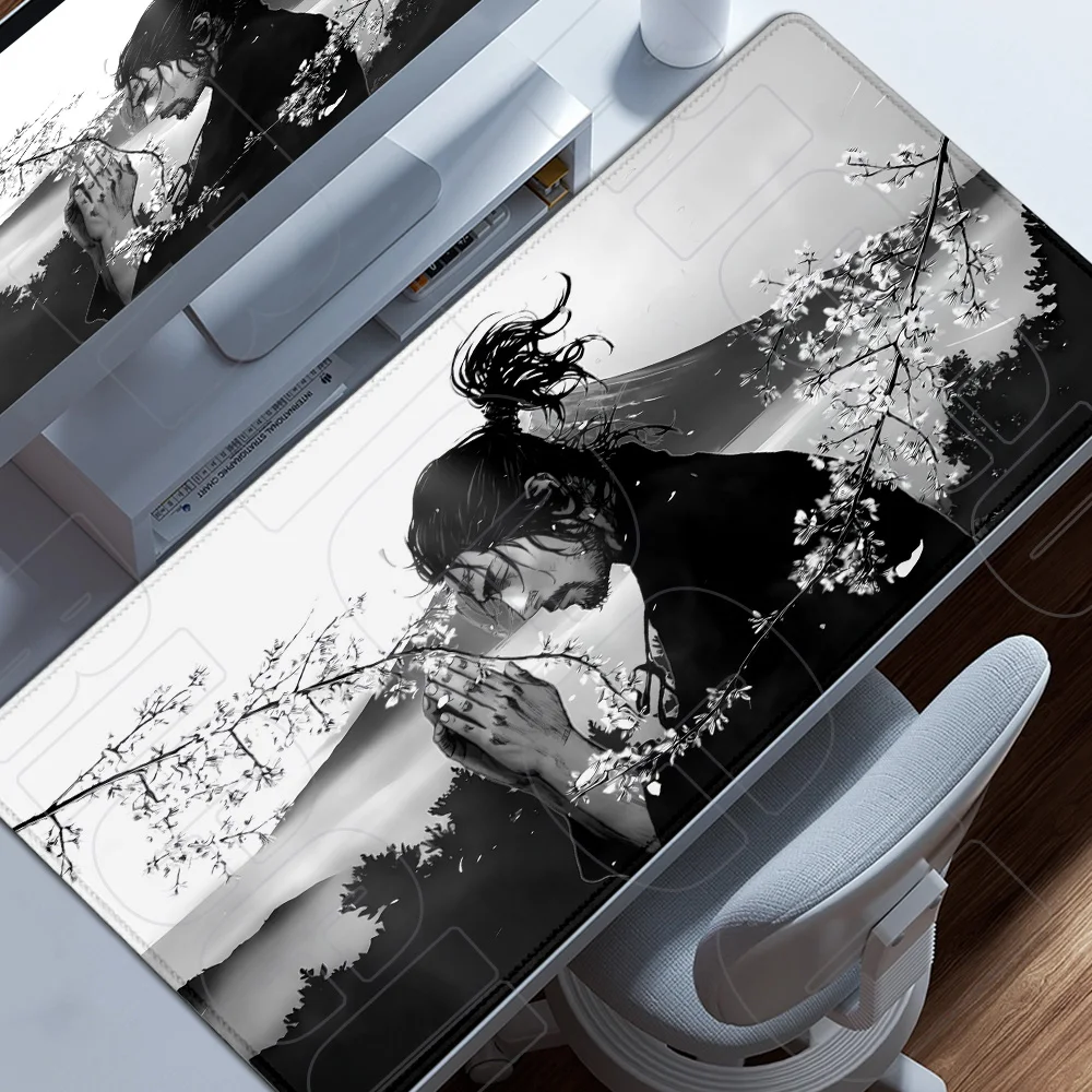 

XXL Japan Samurai katana 90x40cm Mouse Pad Vagabond Manga Keyboard Anime Gaming Accessories Game Cabinet Carpet expand Desk Mat