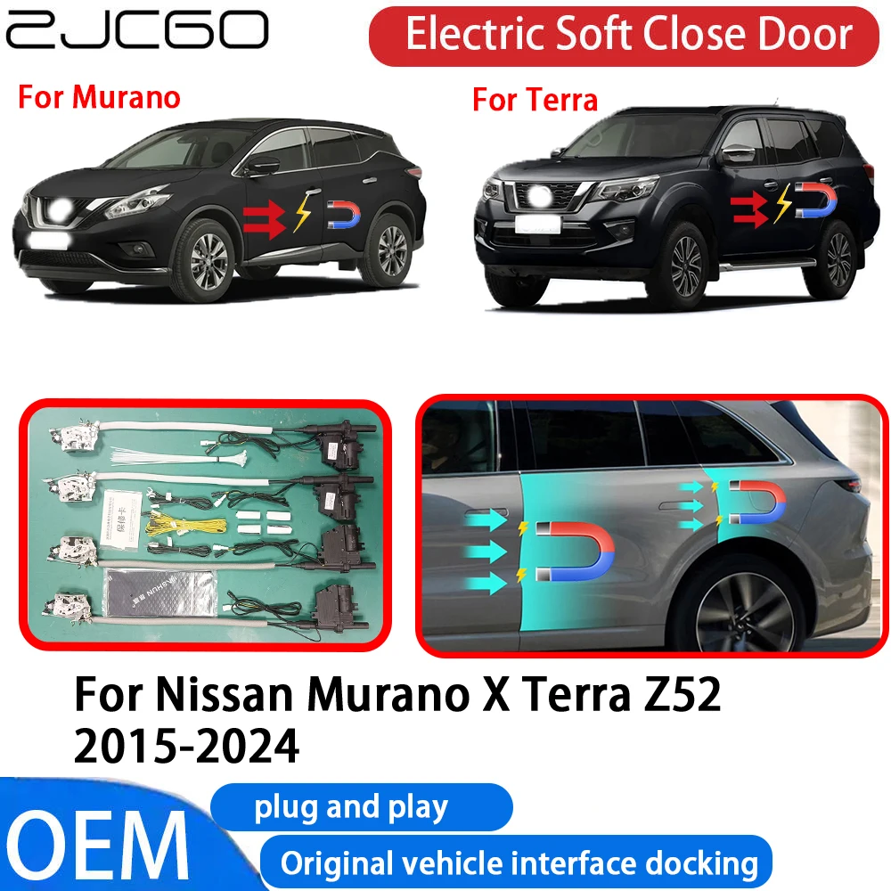 

ZJCGO for Nissan Murano X Terra Z52 2015-2024 Car Automatic Electric Soft Close Door Closer System OEM Plug and Play