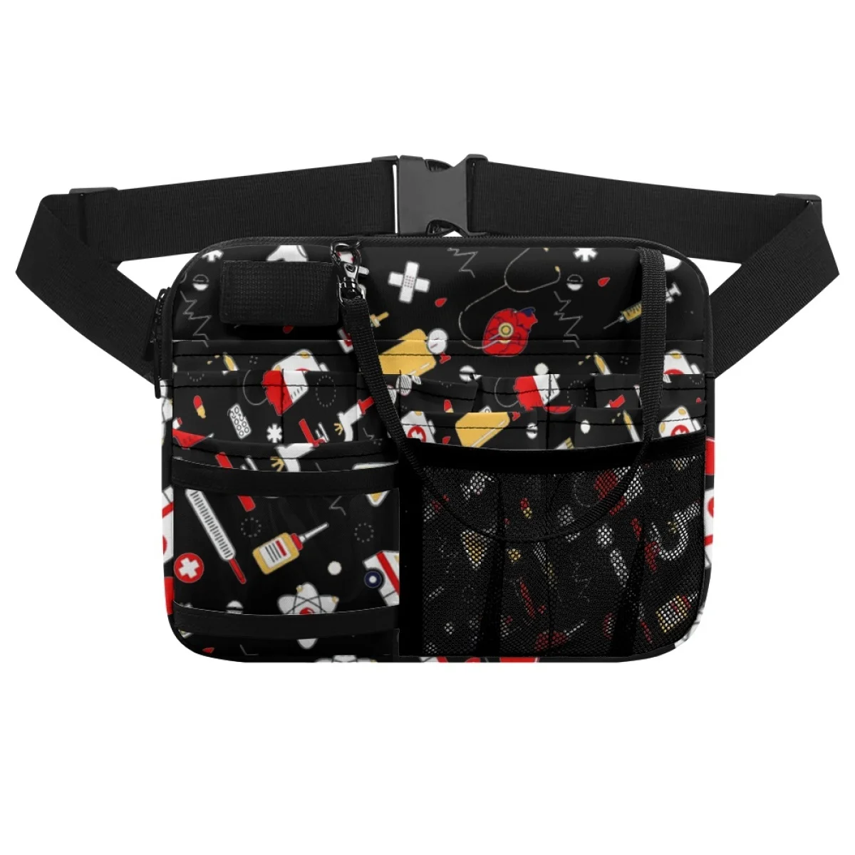 

New Cartoon Nurse Medical Items Pattern Pocket Tool Storage Bag Doctor Waistpack Polyester Fabric Personalized Design Waist Pack