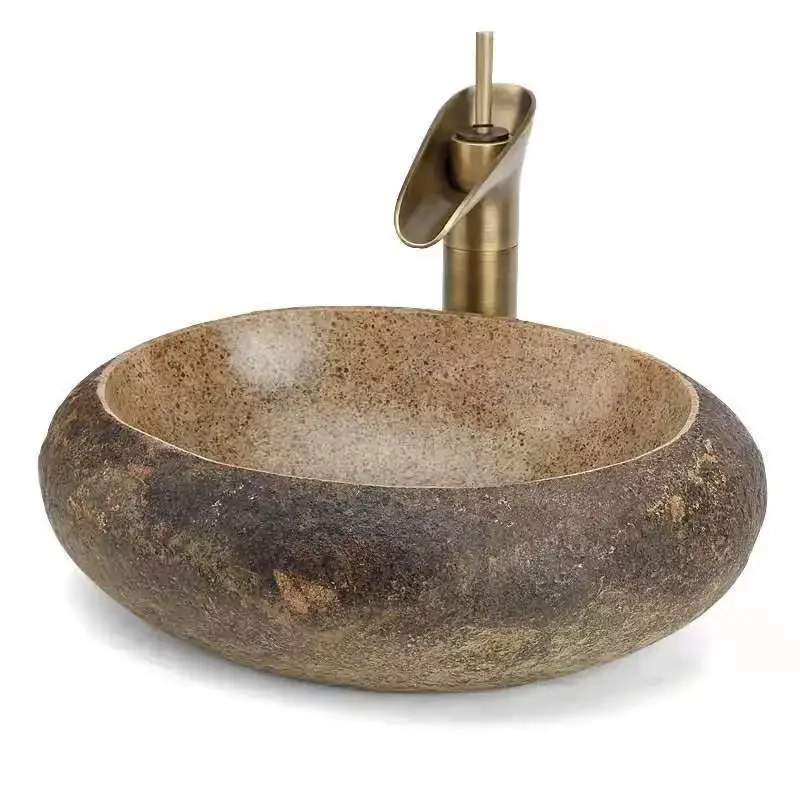 Cobble material, toilet wash basin, outdoor creative bathroom art basin