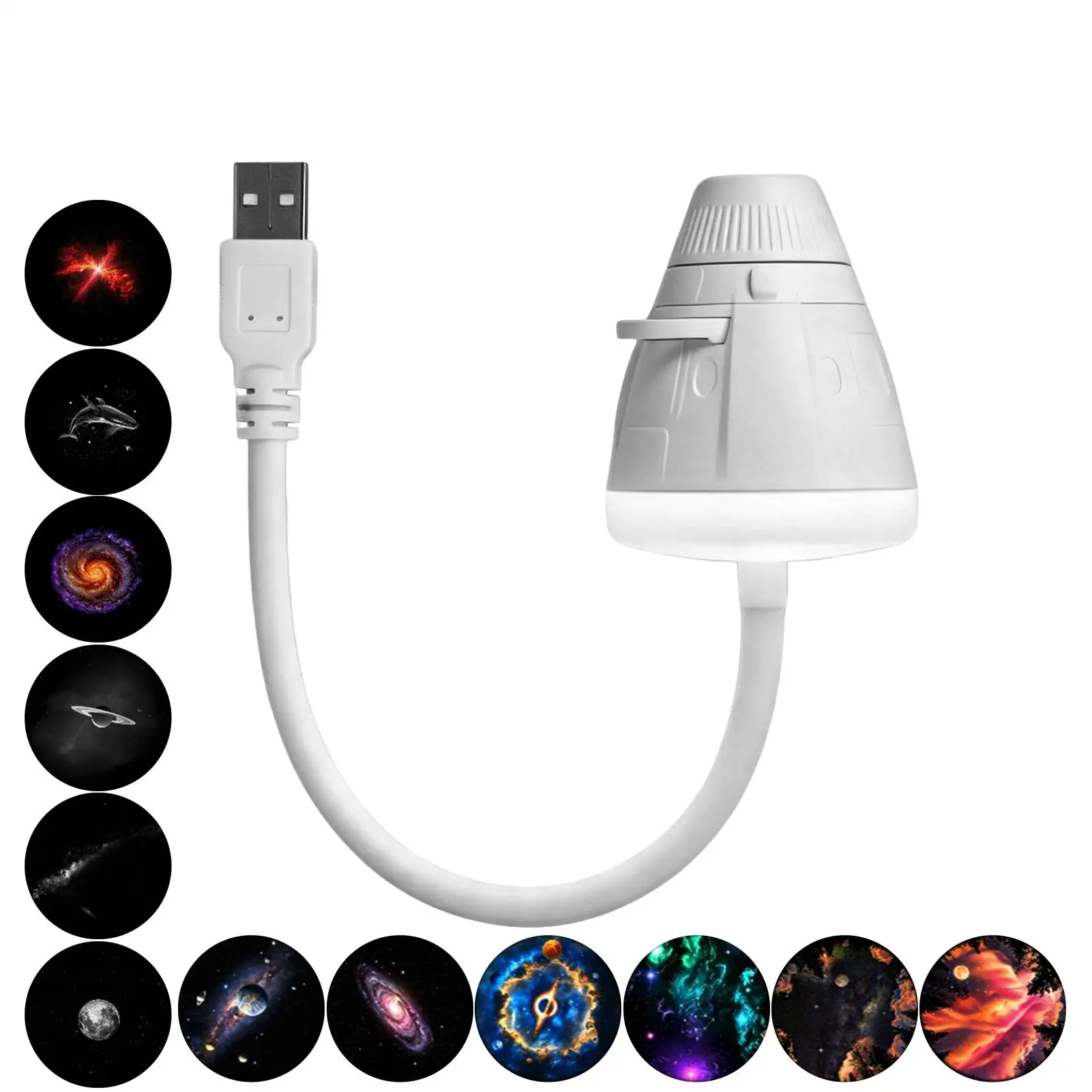Star Projector 360 Degree Rotating Adjustable Brightness Galaxy Starry Sky Projection Night Light for Home Bedroom Living Room
