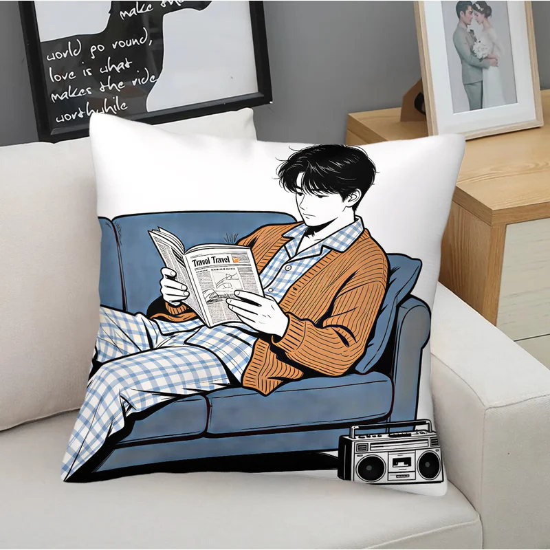Fashion Travel Prep Throw Pillow With Pillow Inserts Cozy Sofa Trip Planning Print Square Cushion Retro Bed Sofa Home Decor Gift