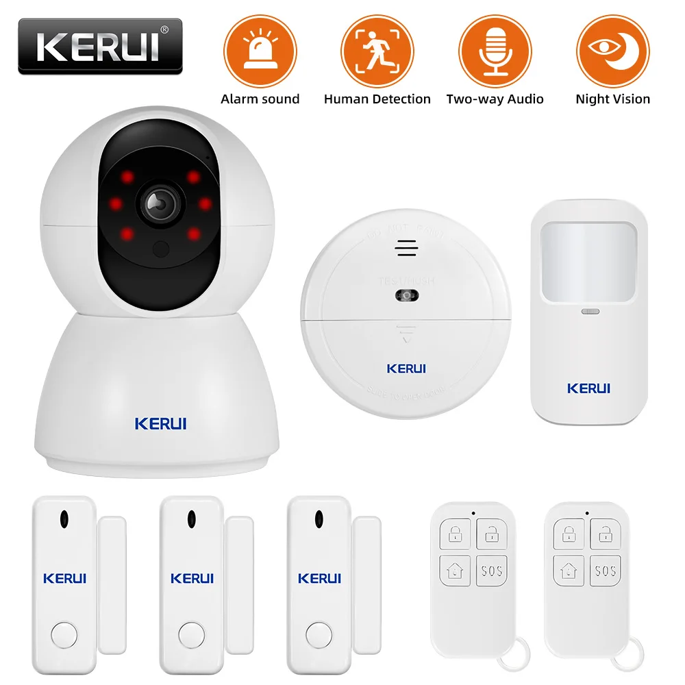 

KERUI Wireless WIFI 3MP Camera Alarm System CCTV Surveillance Home Security Camera Alarm Burglar Door Motion Sensor Detector