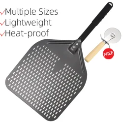 12 13 14 16 Inch Big Pizza Perforated Shovel Paddle Short Handle Oven Turning Peel Kitchen Tools Spatula Nonstick Pizza  Baking