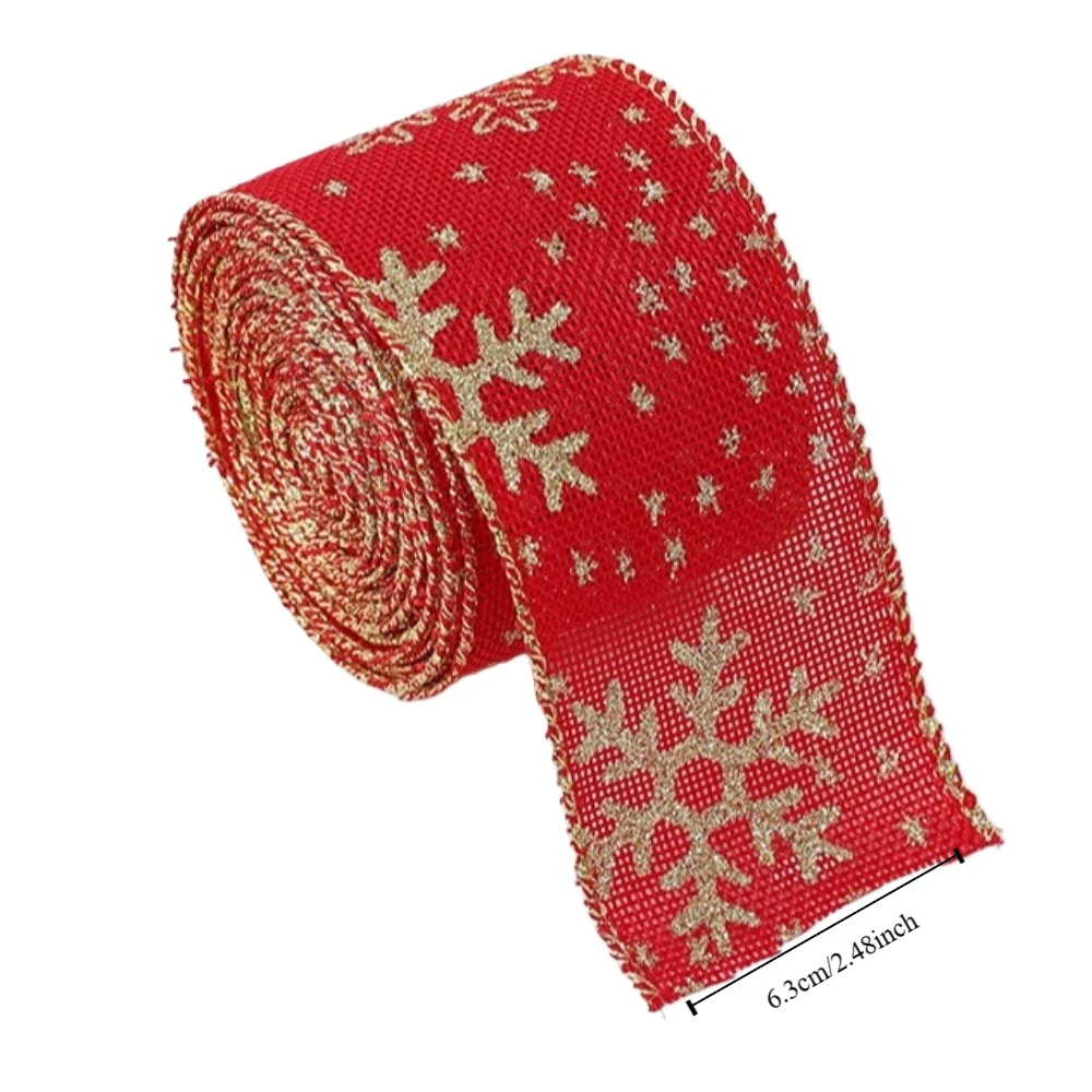 Linho Serapilheira Christmas Tree Ribbon, DIY Xmas Gift, linho, redemoinho, DIY, novo, 2m