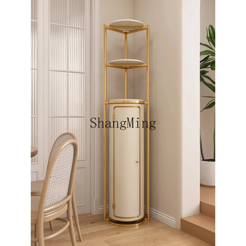 

SM advanced sense vertical rotatable light luxury dining side cabinet shelf floor-to-ceiling living room corner cabinet