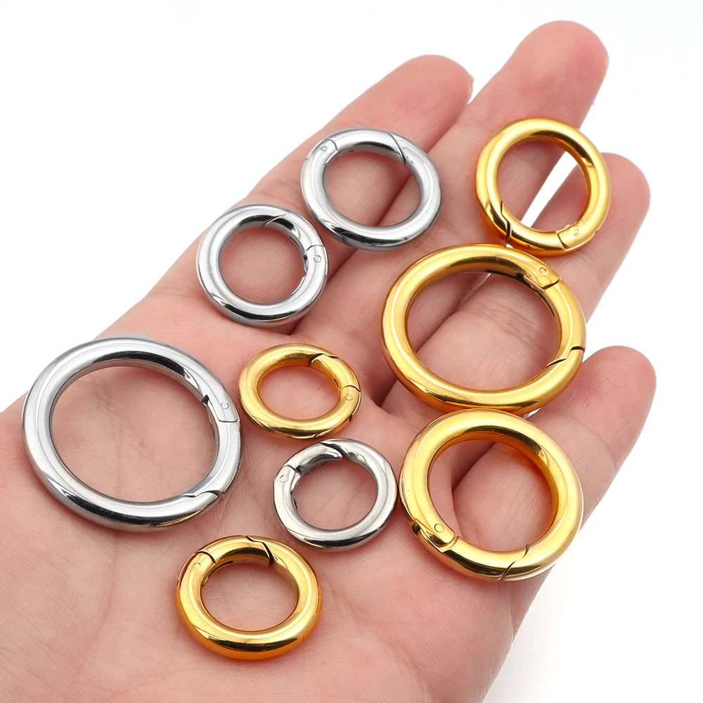 16/18/20/24/28 millimetri In Acciaio Inox O Anello Molla Catenacci Gioielli FAI DA TE Che Fanno Rotondo Moschettone Portachiavi Borsa Pinze Moschettone fibbia