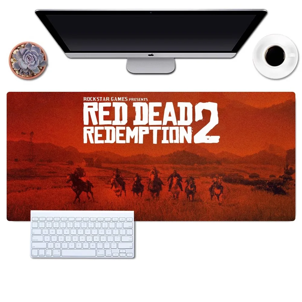 Red Dead Game Redemension 2 게임용 마우스 패드, 사무실 책상 패드, 컴퓨터 미끄럼 방지 잠금 장치, 대형 마우스 패드