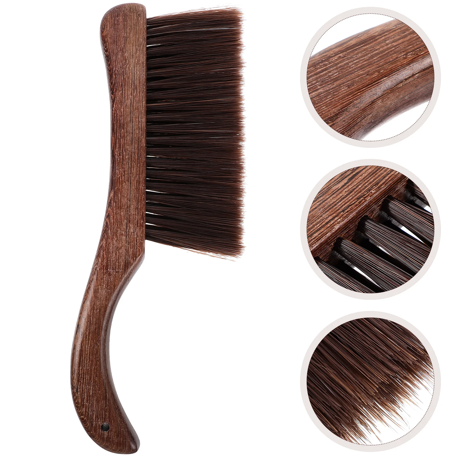 Wooden Bench Brush Fireplace Brush Horse Hair Bench Brush Handheld Cleaning Brush Soft Stiff Bristle Comfortable Grip Hand Broom