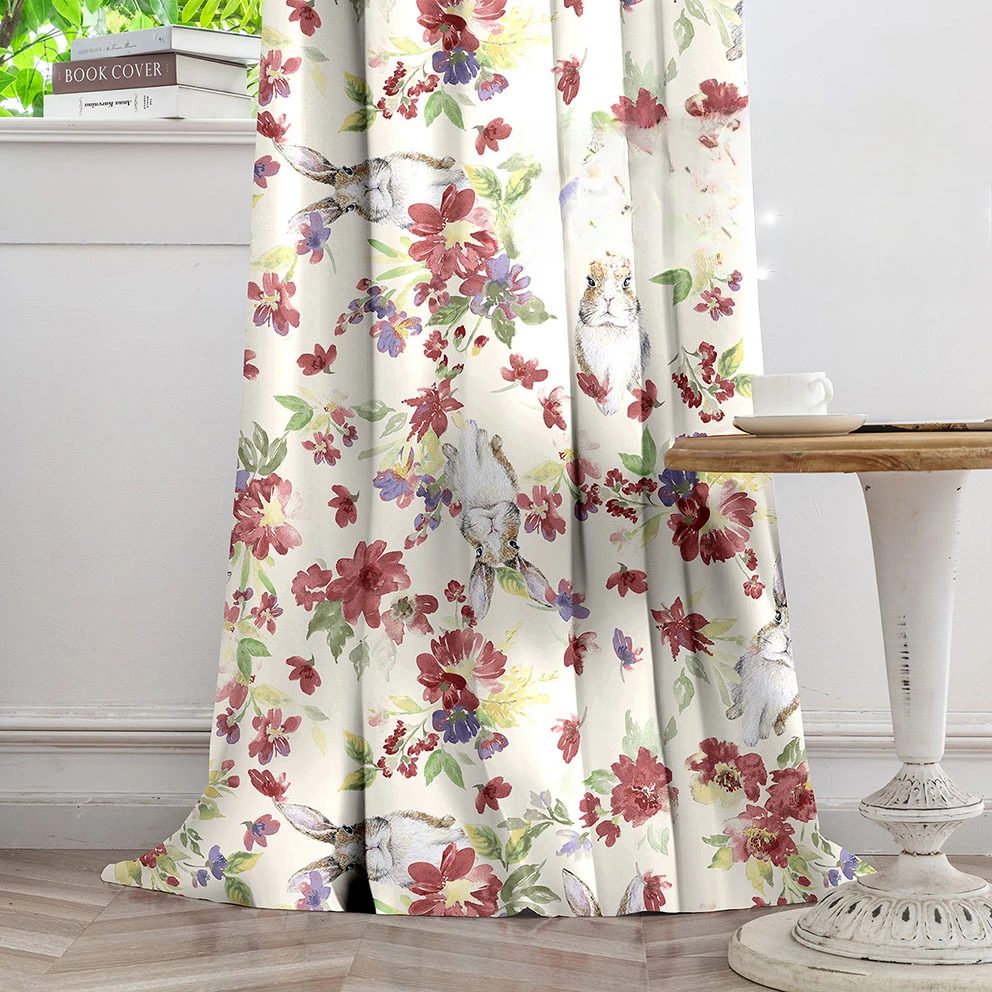 Printed Blackout Bohemian American Curtains for Living Dining Room and Bedroom luxury curtain tulle