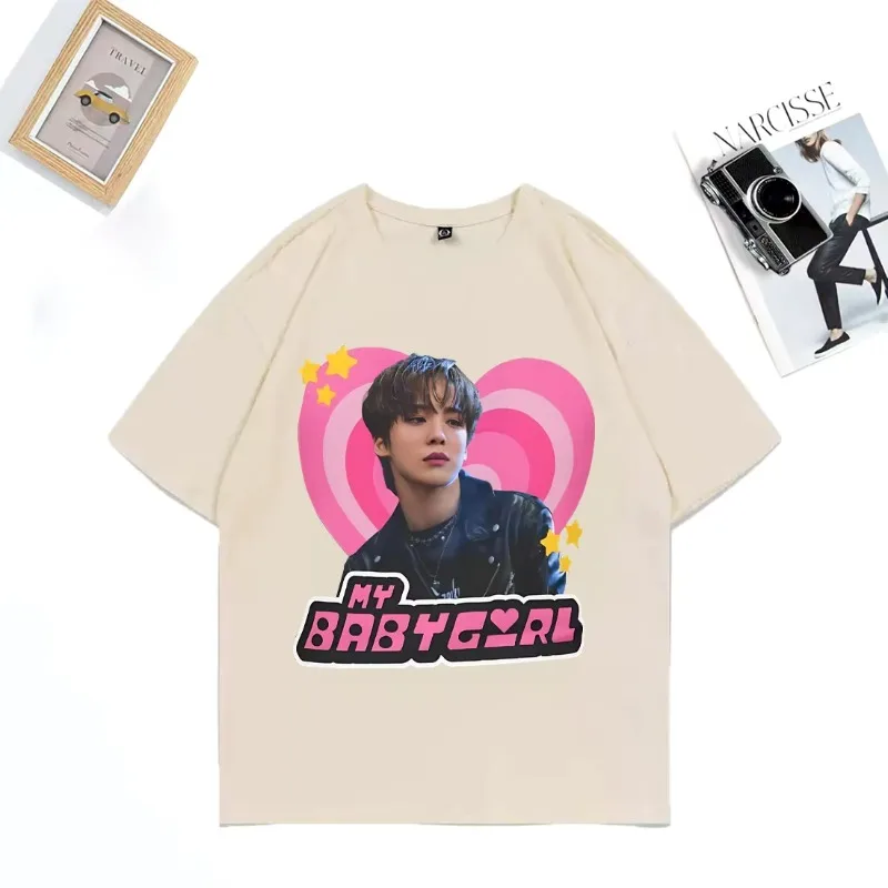 تي شيرت Ateez Yunho Youth Y2k Babygirl برسومات تي شيرت للرجال والنساء عتيق 100% قطن بأكمام قصيرة تي شيرت للجنسين ملابس صيفية غير رسمية #2