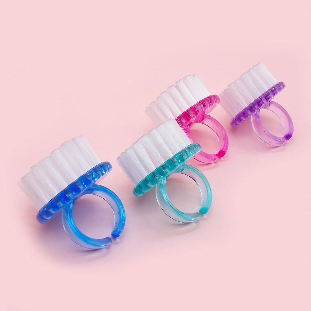 

4Pcs/Bag Round Head Nail Art Brush Clear Colorful Ring Manicure Brushes Cleaning Dust Nails Products Nails Accessories And Tools