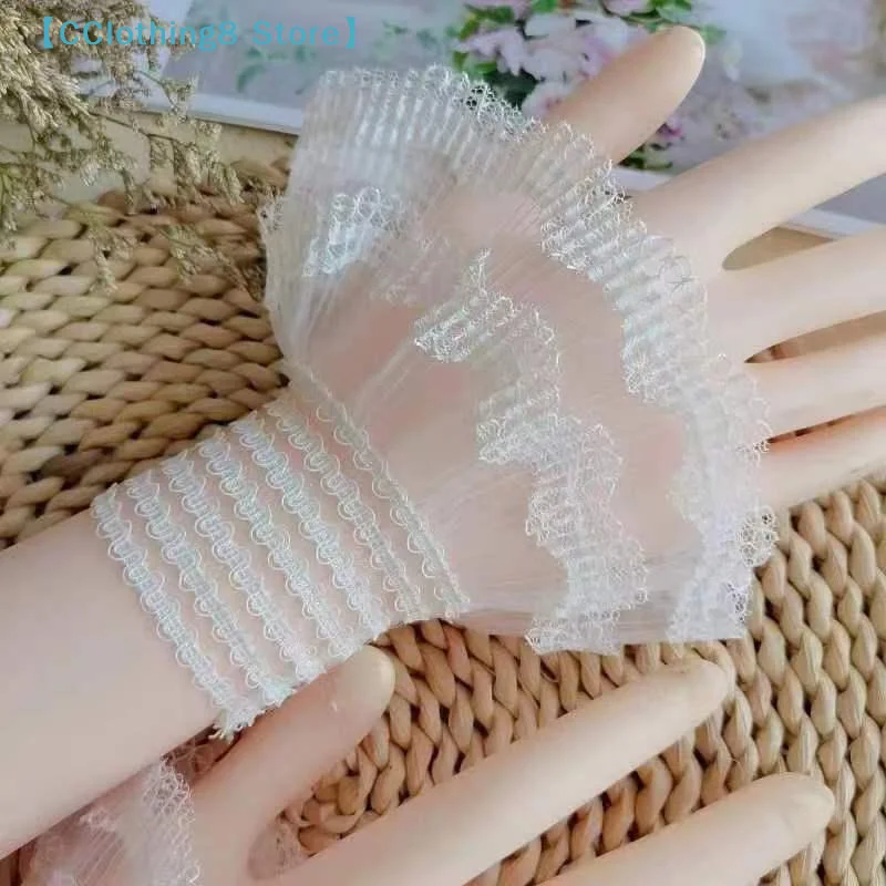 

1Pair Sun Protection Arm Cover Sweater Decorative Cover Lace Cuffs Fake Sleeve Detachable Ruffles Elbow Sleeve Cuffs【AliS8】