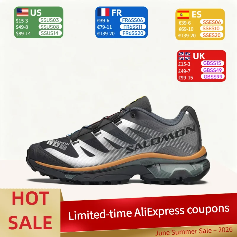 

Salomon XT-4 OG Premium Fashionable Cushioned Low-Top Sports and River-Tracing Shoes (Unisex) in Gray and Silver 479908