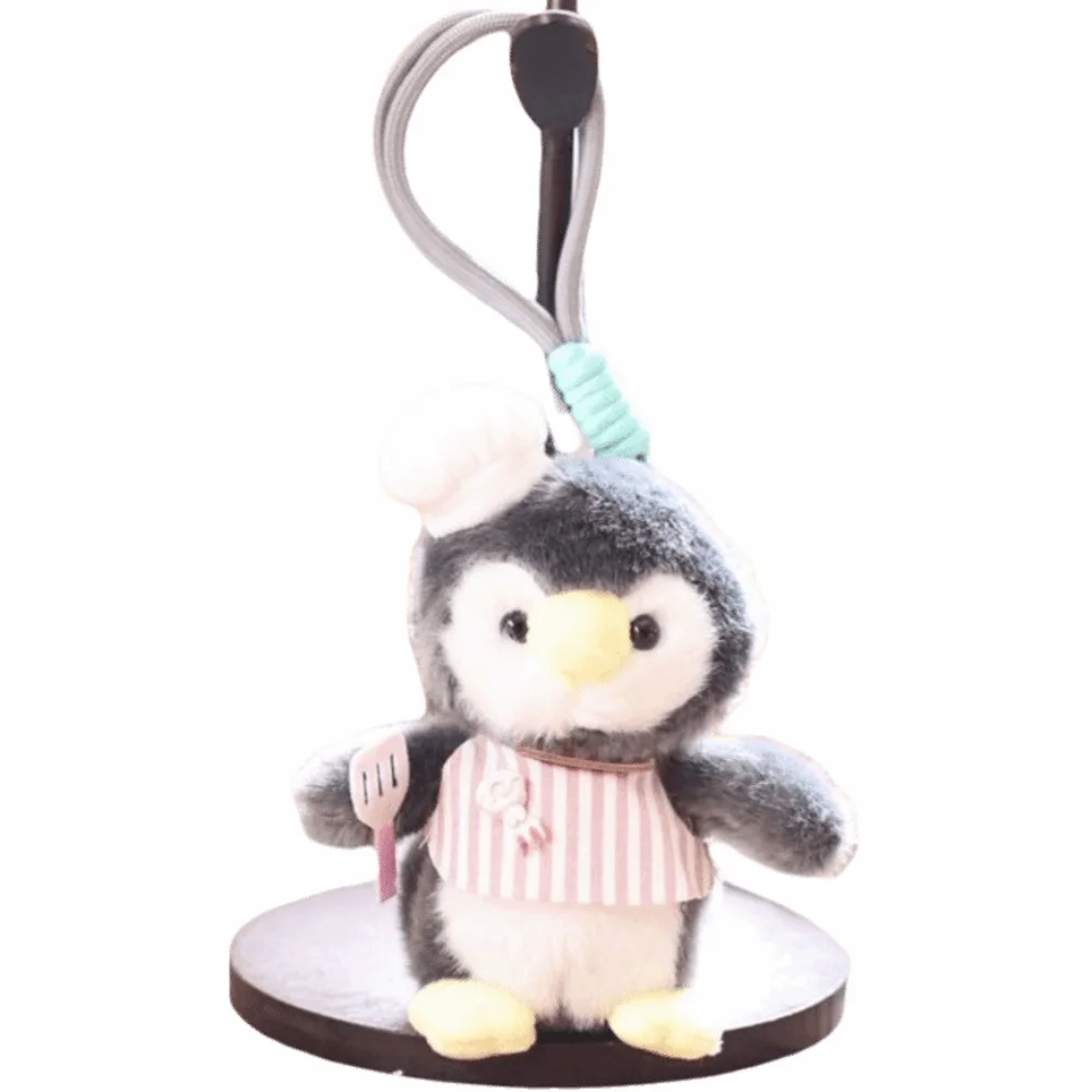 Soft Plush Chef Sheep Plush Keychain Mini Size Animal Shape Bag Pendant Charm Detachable Ring Mini Plush Toy Key Accessory