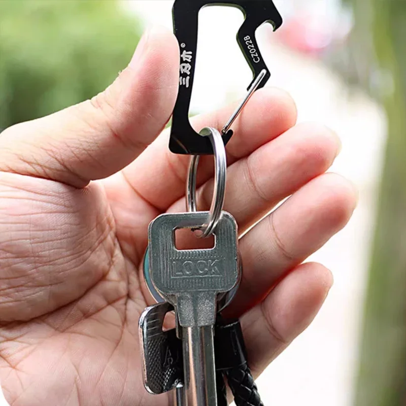 Outdoor EDC Stainless Steel Multifunctional Portable Keychain Pendant Pry Bar Screwdriver Tools