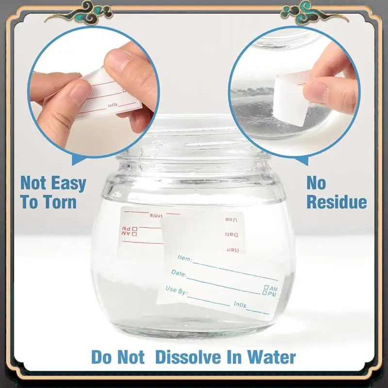 Reliable-4 Rolls 2000Pieces Removable Freezer Labels, 1 X 2Inch Food Date Stickers Food Date Labels Refrigerator Food Labels