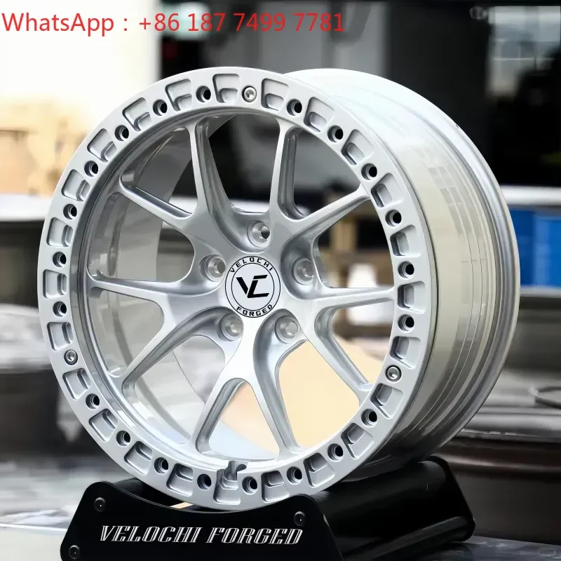 Velochi Silver Finish Deep Dish Racing Car Wheels Beadlock 17 18 19 20Inch Aluminum Passenger Cars-Compatible for F30 M2