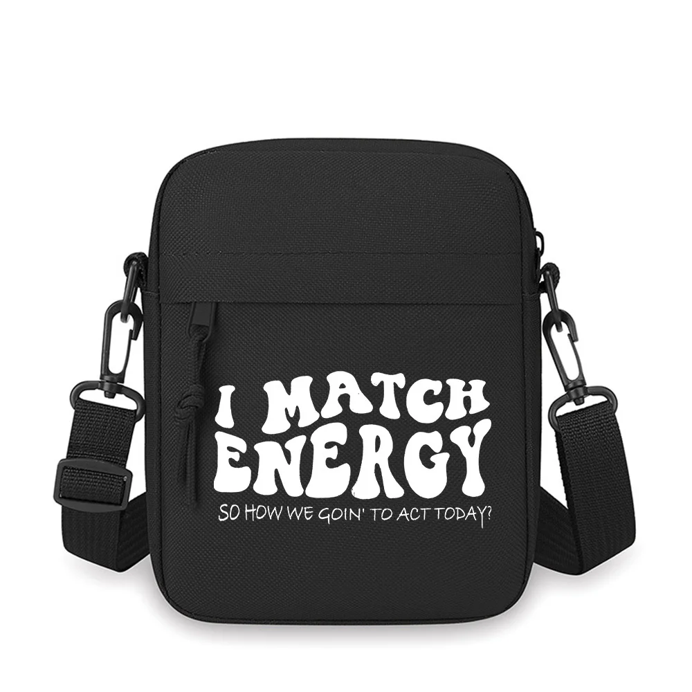 

I Match Energy,Action Today Men Crossbody Bag Single Shoulder Women Cartoon Anime Film Printing Design Unisex