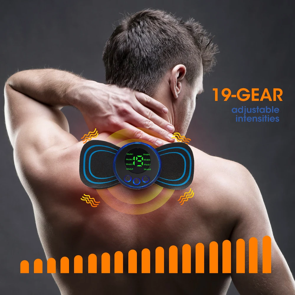 EMS Neck Stretcher Massager Electric Neck Massage Muscle Pain Relief Pulse Cervical Massage Patch Acupuncture Muscle Stimulator