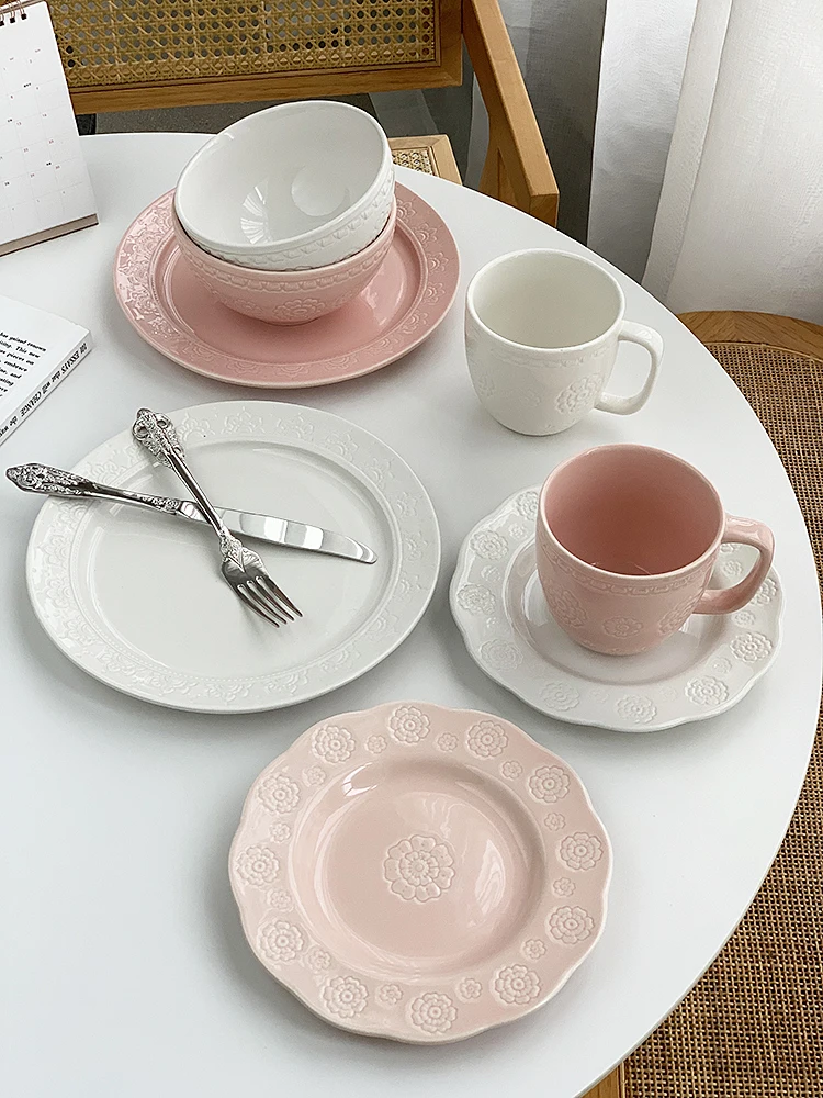 

Anmuli Premium Cerc Dining Set Mugs Soup Bowls Western Plate Emed Luxury mat French Sle Underglaze Color