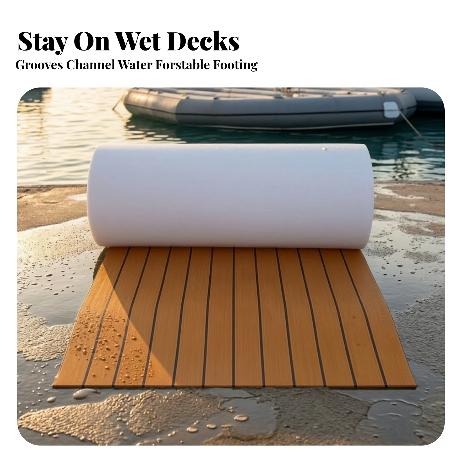 Surfboard Traction Pad Non-Slip Traction Pad with Striped Pattern EVA Foam Decking Sheet Long-Lasting for Surfers, Surfboards