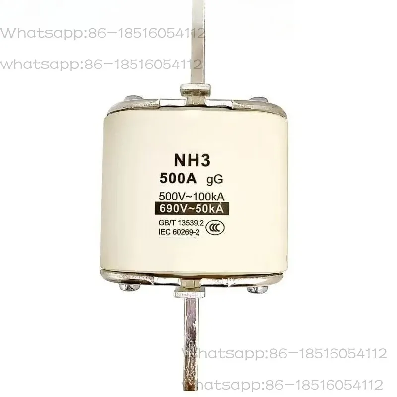 NH3-500V/690V 500A 630A 800A square tube knife shaped contact fuse factory direct sales