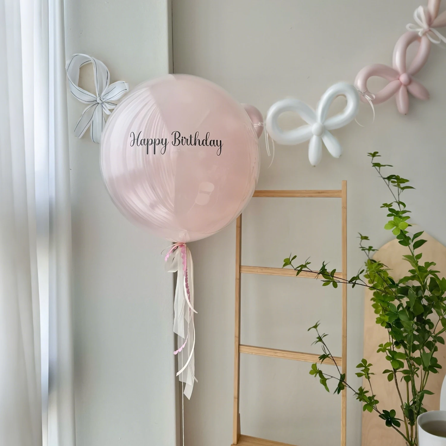 45 sztuk różowy piasek biały balon biały balon z folii aluminiowej zestaw długich balonów, różowy motyl, urodziny, rocznica 0-9 — zdjęcie 4