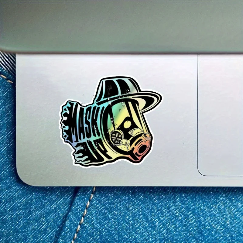 Decalcomania per maschera urbana fresca da 4 pezzi - Adesivo durevole impermeabile con atmosfera stradale futuristica per gadget per laptop per auto