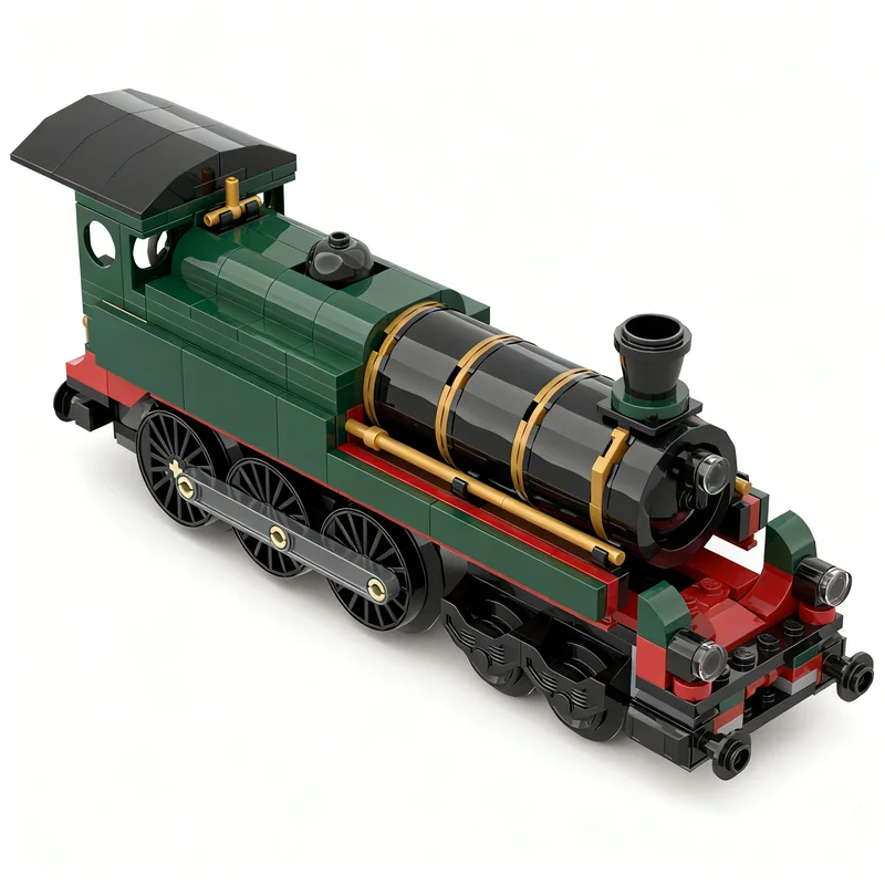 255pcs MOC City Trains American 4-6-0 Ten-Wheeler Steam Locomotive MOD – Budget Upgrade Vintage Train Model Building Blocks