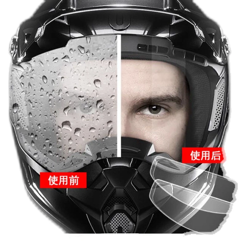 

New Universal Motorcycle Helmet Clear Patch Film Anti-fog Film and Rain Film Durable Nano Coating Sticker Film Helmet wholesale