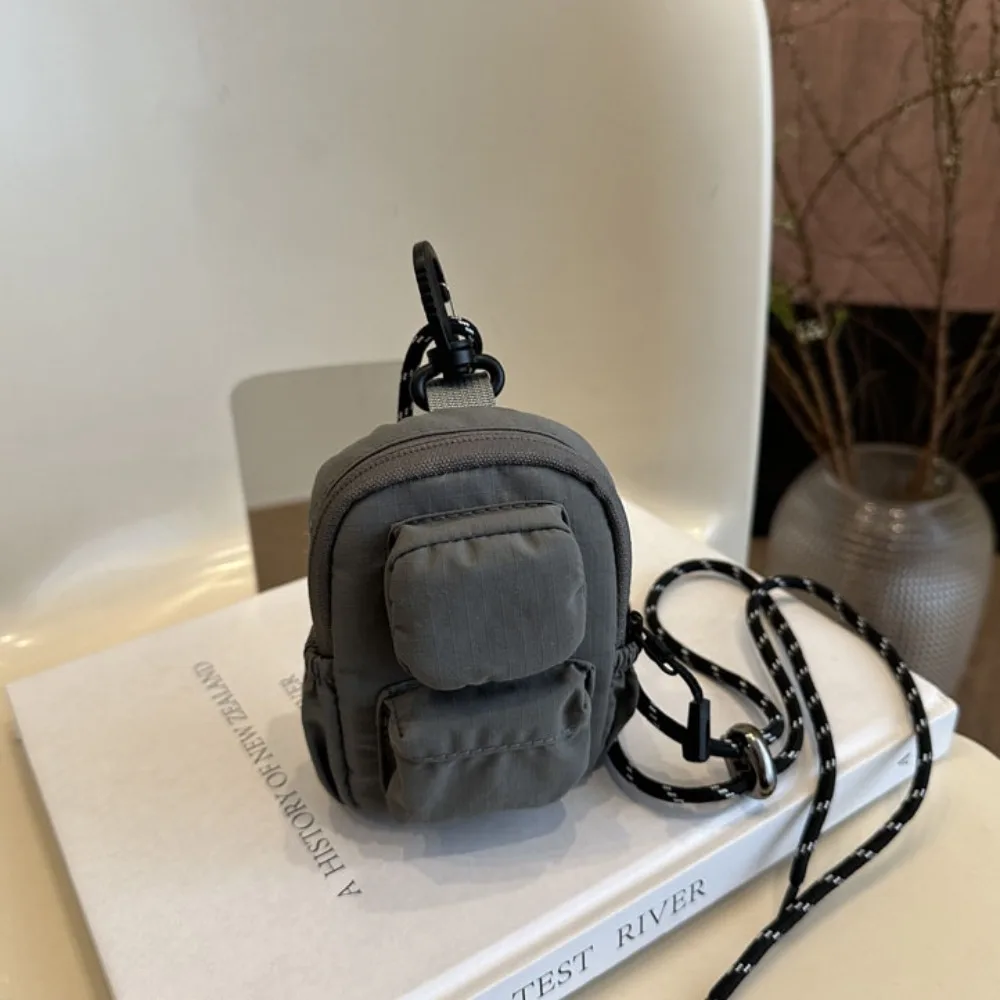 

Nylon Hanging Neck Coin Purse Korean Style Multifunction Lanyard Crossbody Bag Earphone Storage Bag Hip Hop