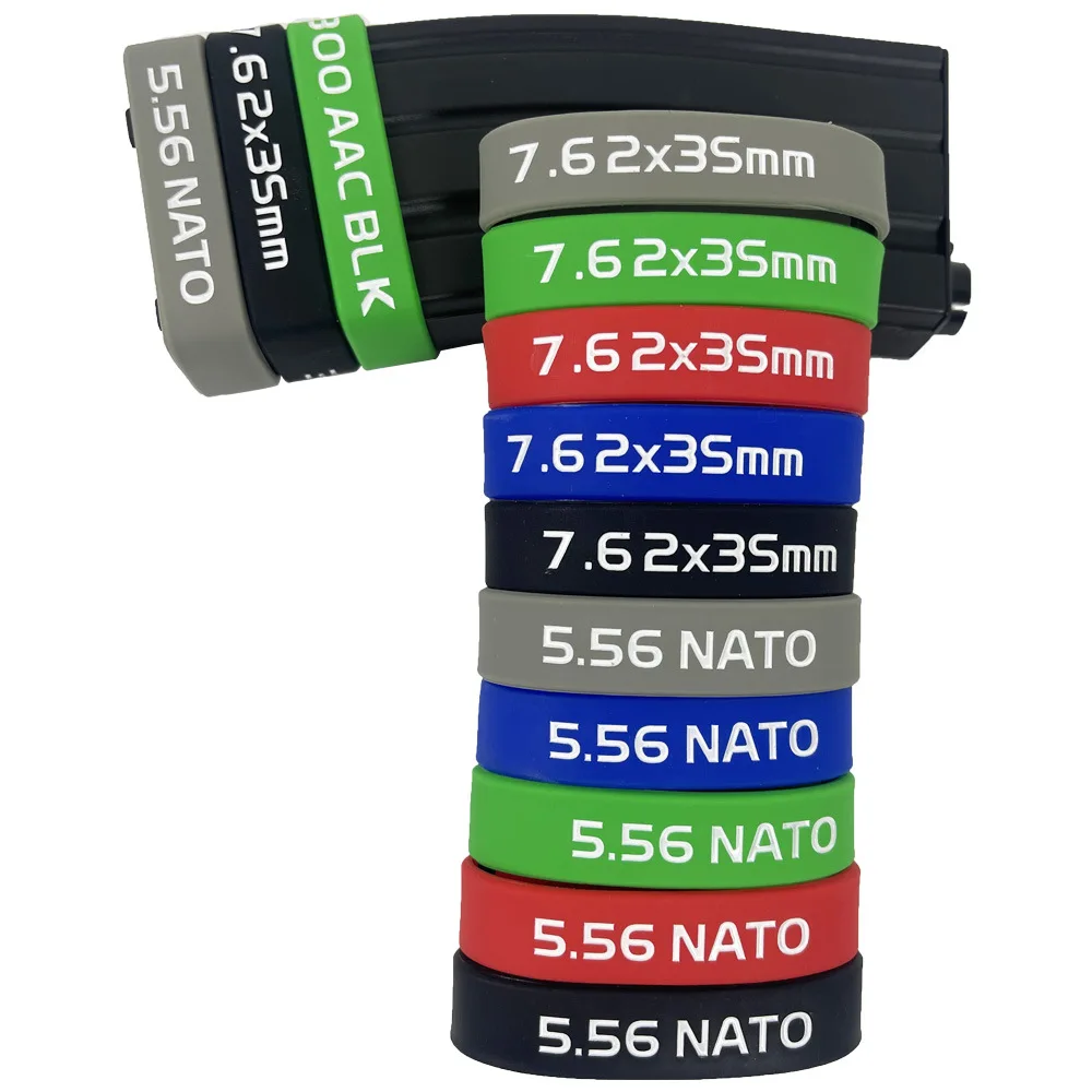 

6pcs/pack Magazine Marking Band For 5.56 Nato 300 Blackout 7.62x35 Mm Magazine Marking Rubber Band Muti-colors High Quality
