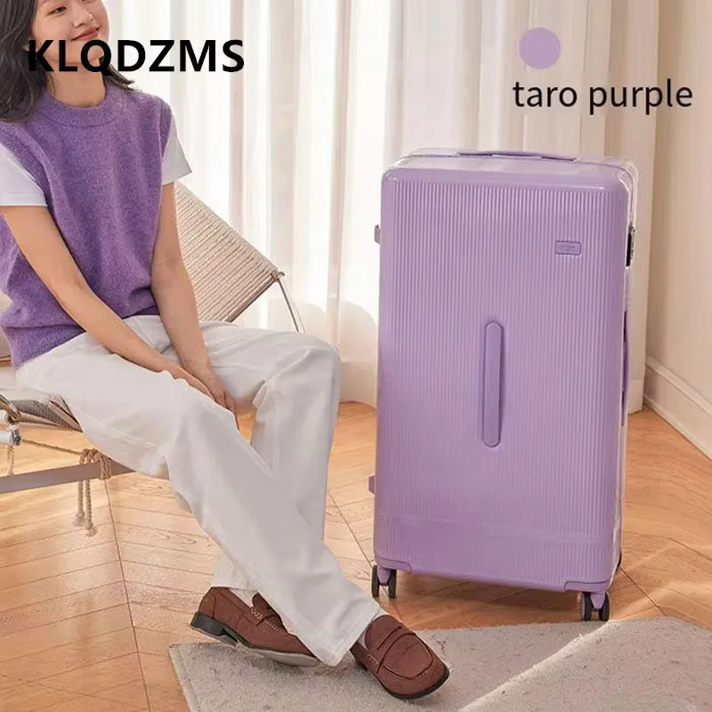 KLQDZMS 20"22"24"26"28InchCabin Suitcase Large-capacity Trolley Case ABS Boarding Box Cart Type Travel Bag Men's Rolling Luggage