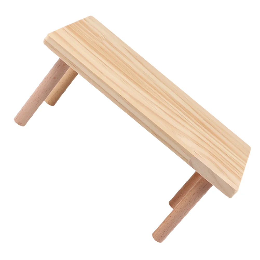 

Platform Solid Wood Reusable Chew Resistant Pet Climbing Toy Small Animal Furniture Wooden Decor Hamster Table Hamster