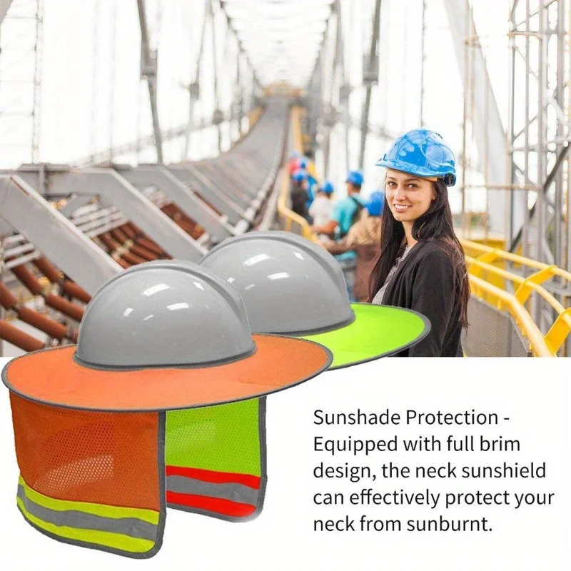 1Pc Summer Sun Shade Safety Hard Hat Neck Shield Helmets Reflective Stripe Useful Reflective Cap Cover for Construction Workers