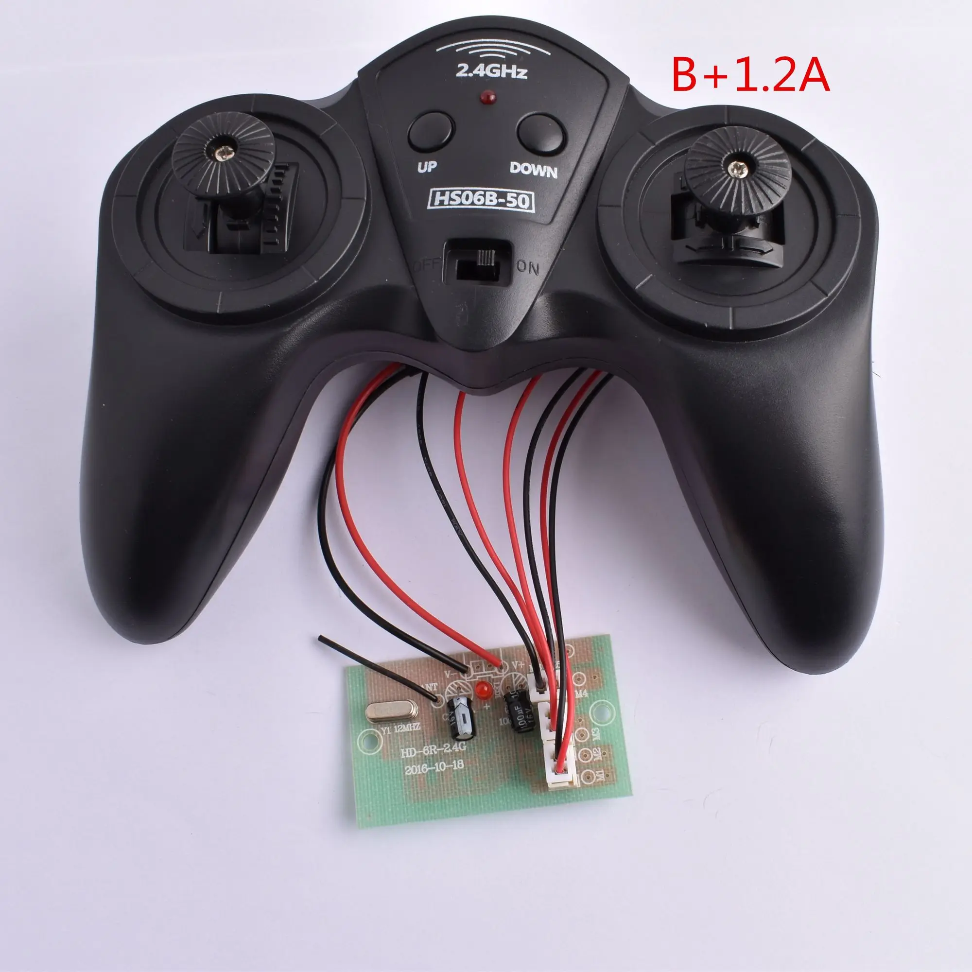 2.4G Transmitter 6CH Remote Controller DC 6V-15V Large Power Receiver Radio System for DIY RC Boat Cars Wireless Controlling