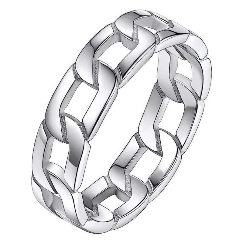 Huitan Metallic Style Chain Shaped Ring Unisex Daily Wearable Finger Accessories Fashion Versatile Modern Best Sellers Jewelry