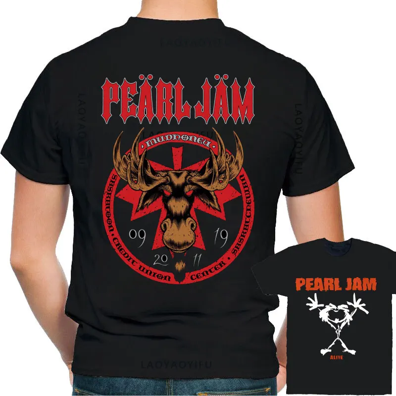 T-shirt en coton Cool Alive Pearl Jam pour hommes et femmes, groupe de musique, vêtements RapMetal, manches courtes, col rond, cadeau d'urgence