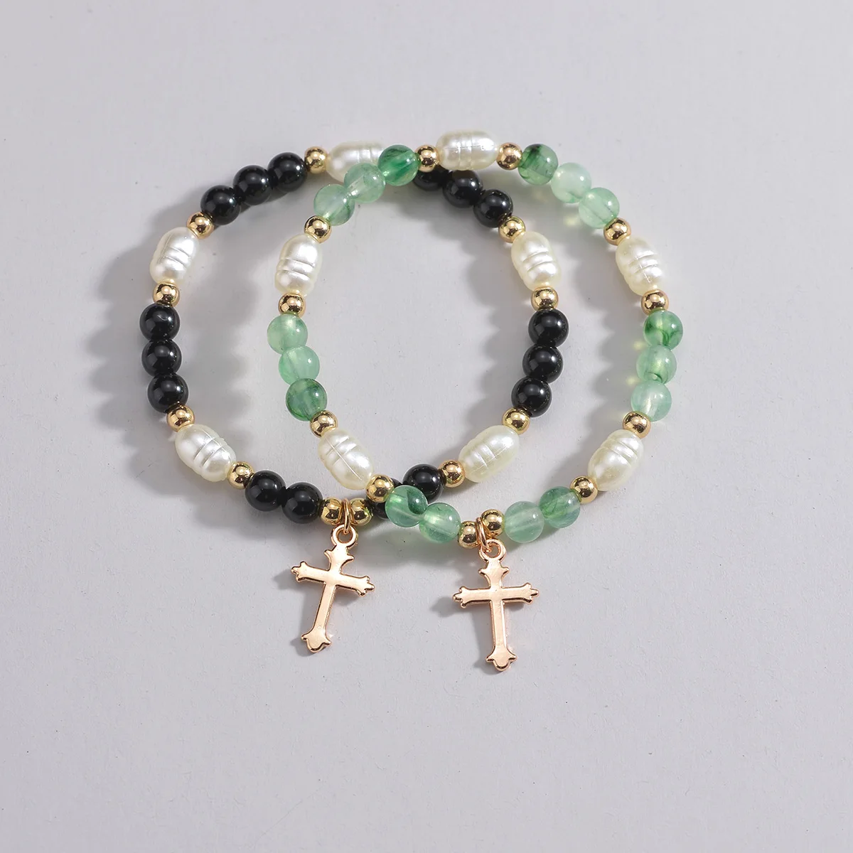 مطرز سوار للنساء والفتيات ، عبر قلادة ، الأسود والأخضر ، مجوهرات حفلة حلوة ، هدية الكلاسيكية ، 2 قطعة مجموعة #3