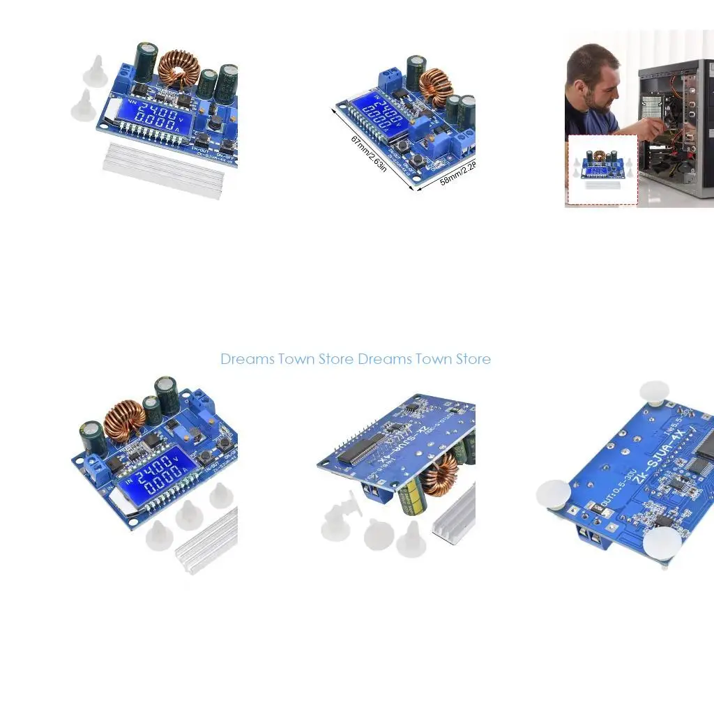 HX6A Reliabled Power Module Featuring LCD Display for Voltages Current Power Monitoring Adjustable Voltages 0.5 30V Current