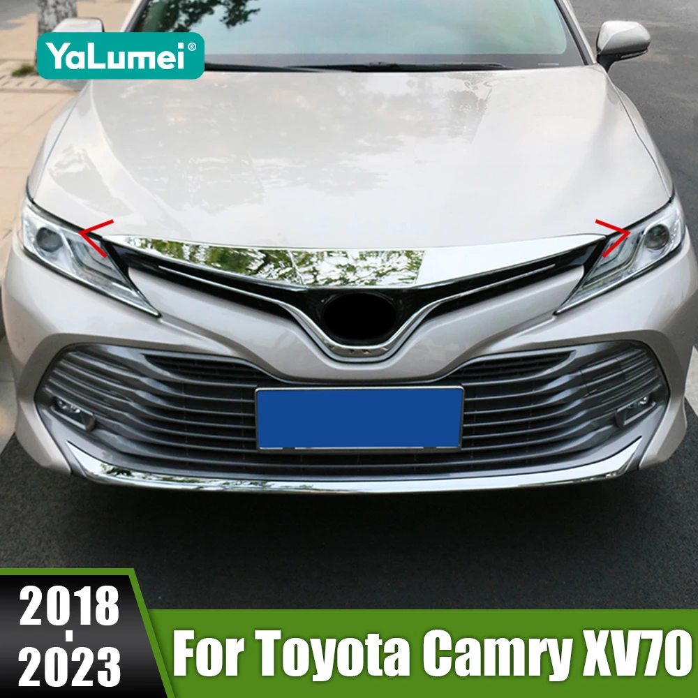 

For Toyota Camry XV70 LE XLE 2018 2019 2020 2021 2022 2023 Car Front Hood Bonnet Grill Grille Bumper Lip Molding Mesh Trim Cover