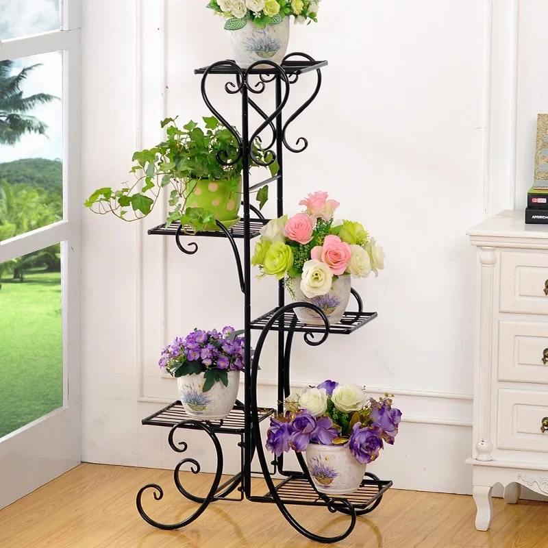 

Space-Saving Iron Multi-Tier Plant Stand Indoor Flower Stand Garden Shelf f Living Room Balcony Flower Pots Display Organizer