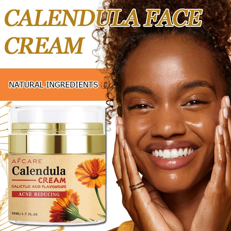Crema hidratante potente de caléndula Natural, 50ML, piel suave, mejora la piel seca y áspera, producto coreano para el cuidado de la piel