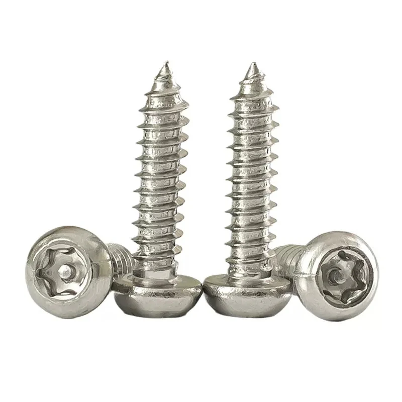 304 stainless steel round head plum blossom with needle anti-theft self-tapping screw M2.9--M4.8