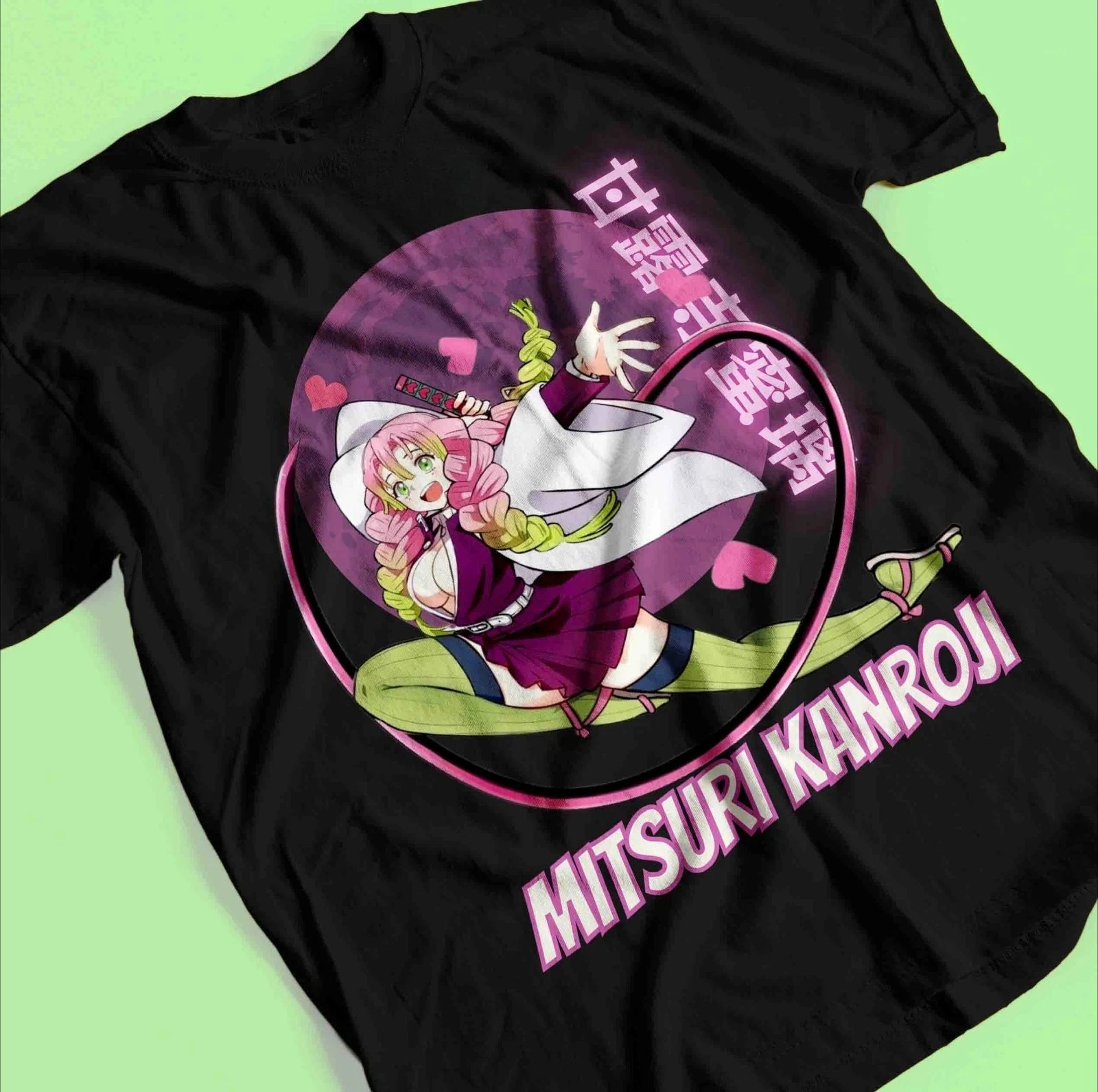 Demon Slayer Shirt Mitsuri Kanroji T-Shirt Zenitsu T-Shirt Muzan Tanjiro Doma T-Shirt Sommer-T-Shirt für Herren und Damen, atmungsaktives T-Shirt-Oberteil