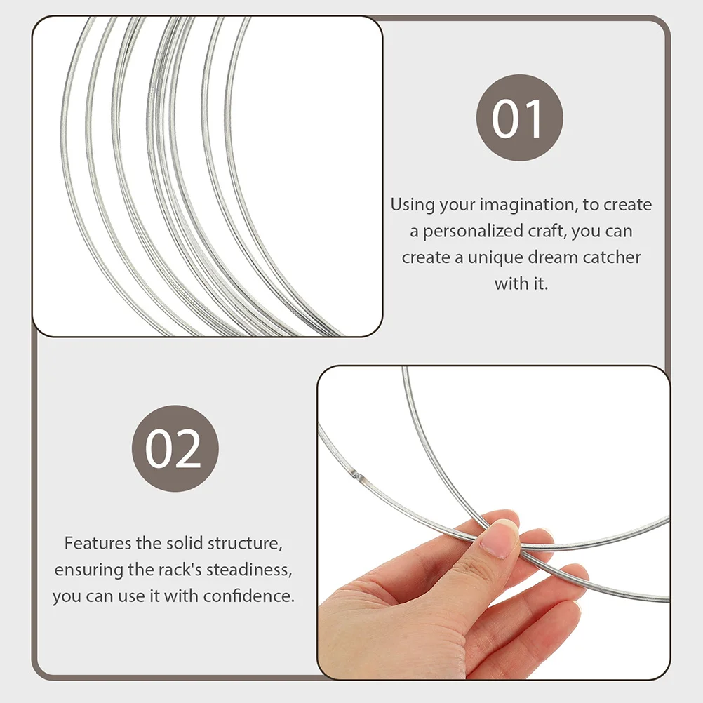

10Pcs Metal Hoops for Dream Catcher Smooth DIY Wreath Macrame Rings Floral Wall Hanging Craft Supplies
